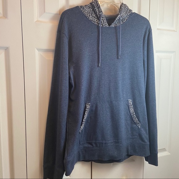 Pacsun Blue Aztec Tribal Pull Over Hoodie Mens Med - Picture 4 of 7